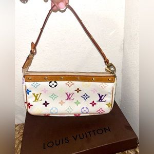 100% AUTHENTIC Louis Vuitton Takashi Murakami 2003 Pochette Accessoires clutch